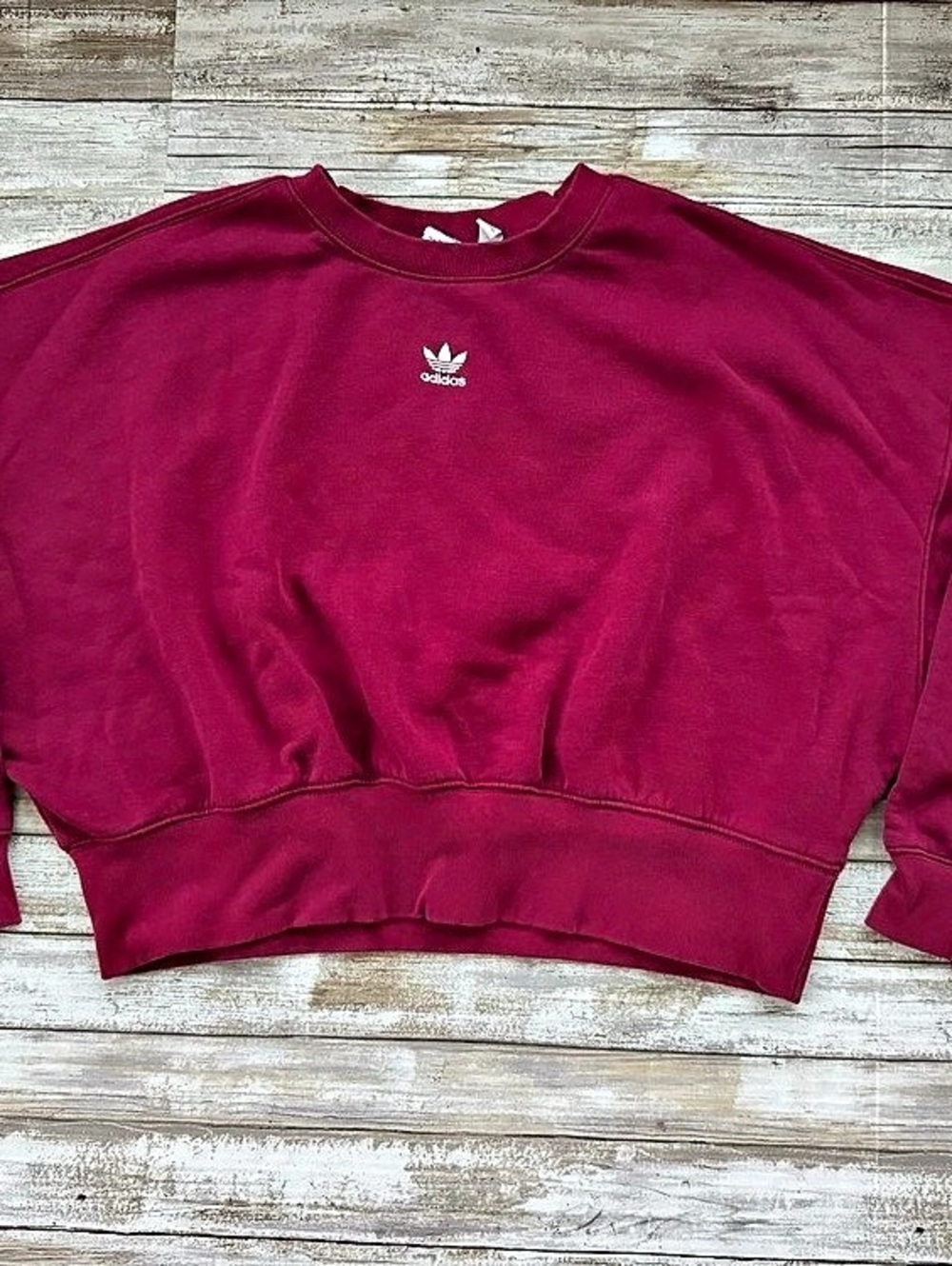 Adidas Originals Cropped Sweatshirt – Oversized Dropped Shoulder Crewneck SizeXS